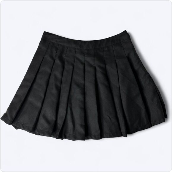 Forever 21 Back Pleated Mini Skirt Womens Sz S Dark Academia Emo Grunge - Picture 1 of 9
